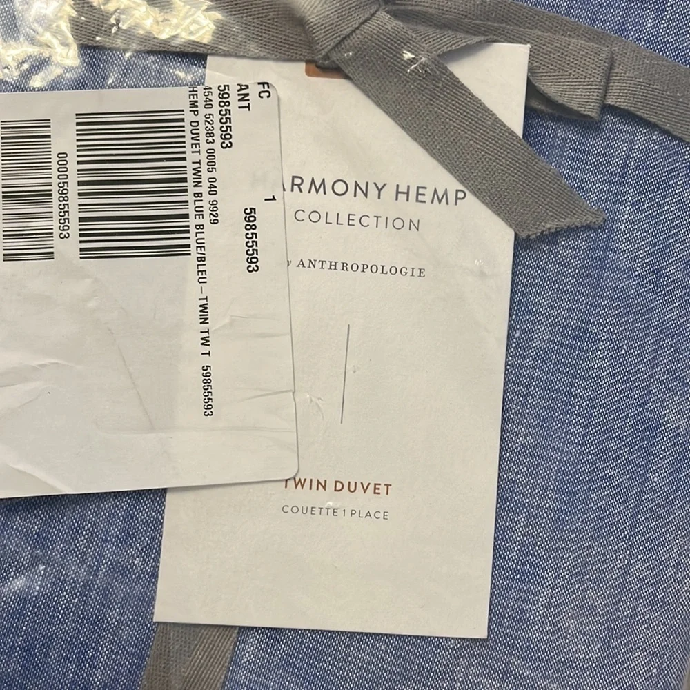 Anthropologie Harmony Hemp Duvet Cover Twin NWT